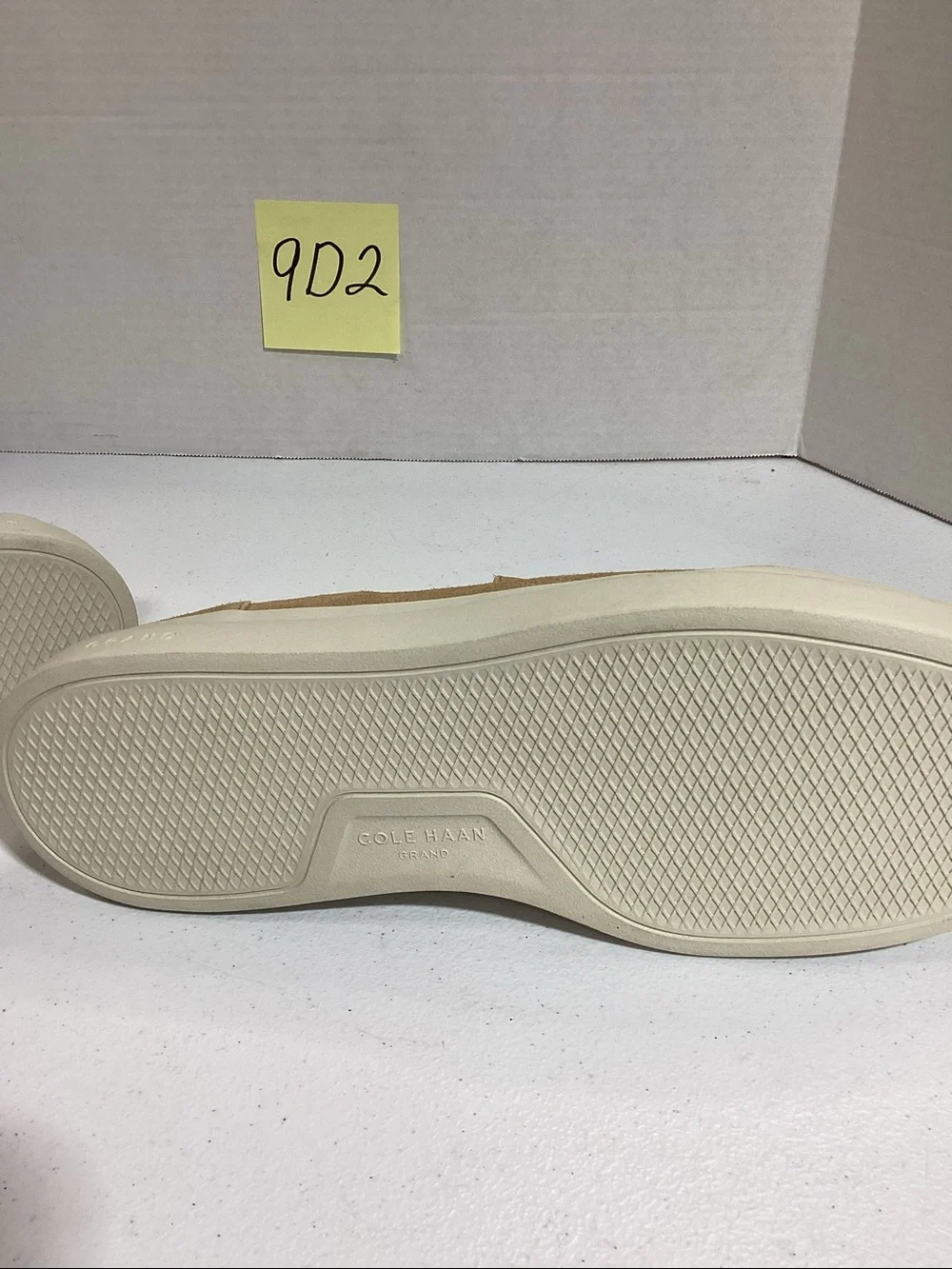 Cole Haan Tan Suede Penny Loafers with Cream Platform Sole